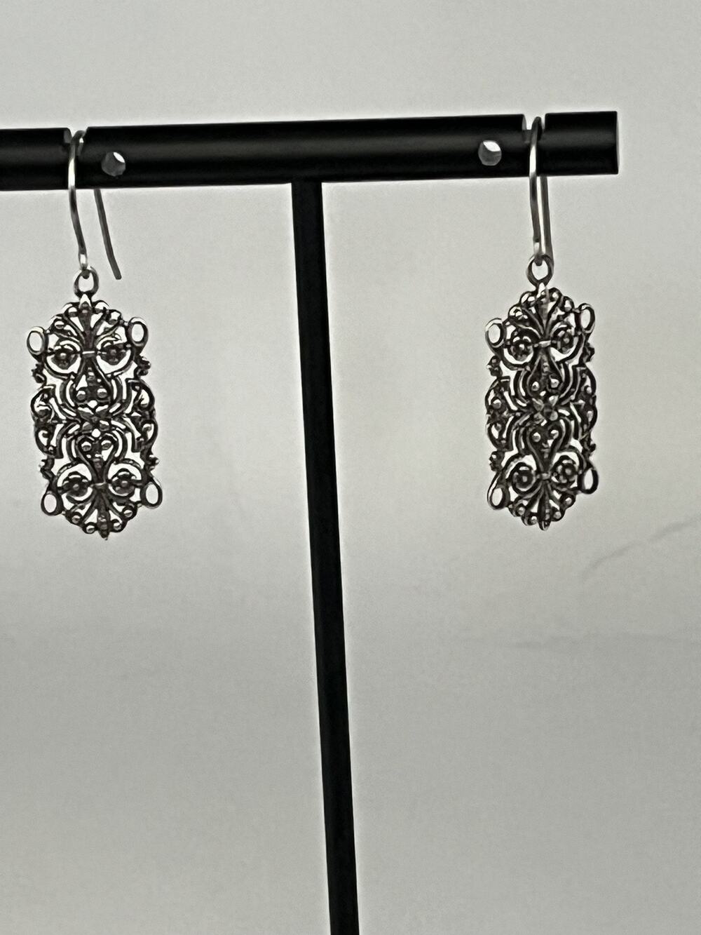 Sterling Silver Filigree Dangle Earrings
